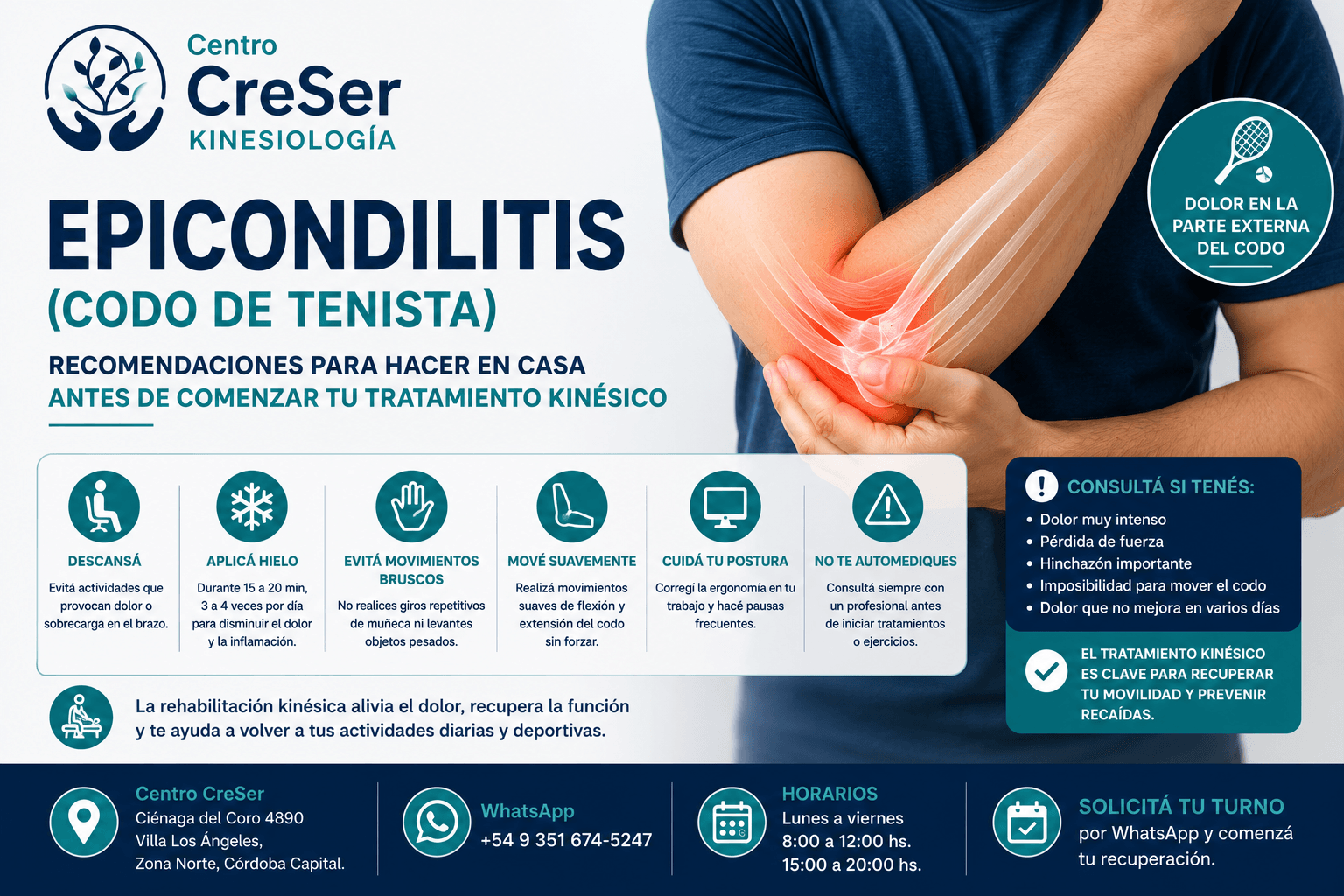 Epicondilitis | Tratamiento kinésico en Córdoba
